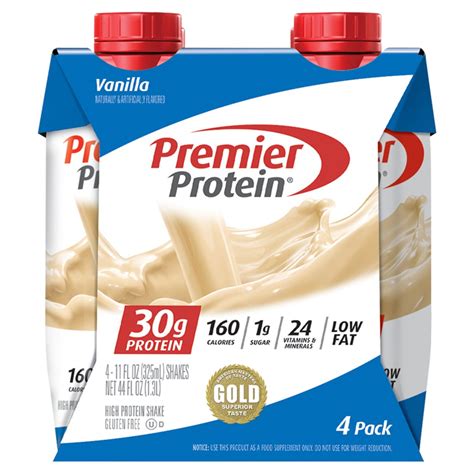 Premier Protein Vanilla High Protein Shake, 11 fl oz, 4 count - Fairway