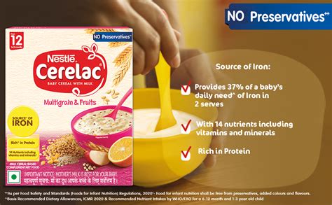 CERELAC Baby Food Cereal | No Preservatives | Multigrain & Fruits for ...