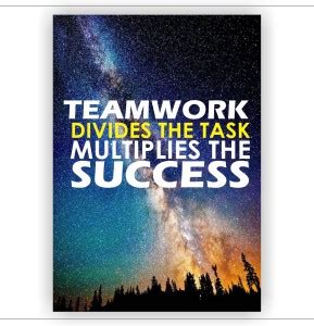 TEAM WORK DIVIDES THE TASK MULIPLE QUOTES MDF Poster Fine Art Print ...