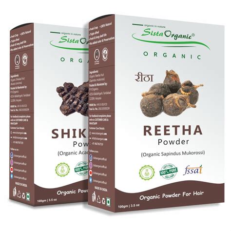 Sista Organic Natural Shikakai Powder and Amla powder for Hair Care ...