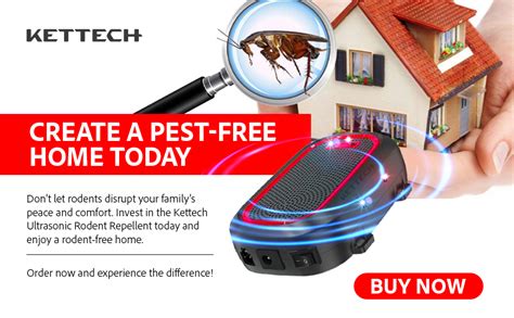 Kettech Pet-Safe Ultrasonic Rat Repellent for Home | Permanently Stops ...