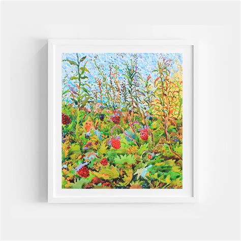 Wild strawberries, watercolor on paper and canvas, 18 x 16 x 1 inches ...