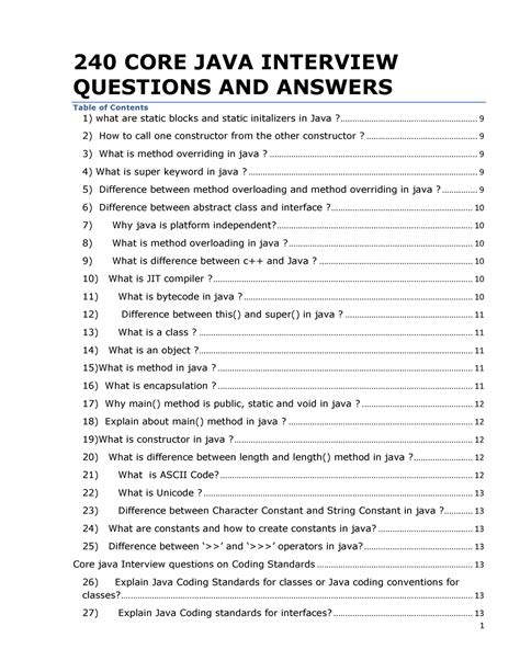 Core java QnA - Interview Preparation - 240 CORE JAVA INTERVIEW ...