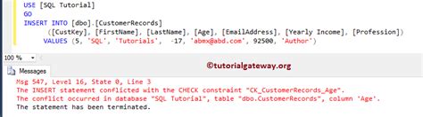 Image result for Check Constraint Error SQL