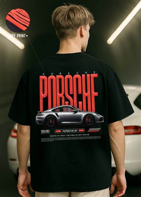 Porsche 911 Premium Black Oversized T-shirt For Men – Kwabey