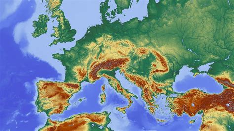 Europe Relief Map 的图像结果