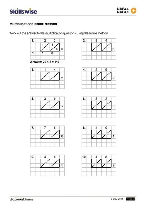 Lattice Multiplication Worksheets | Multiplication Worksheets