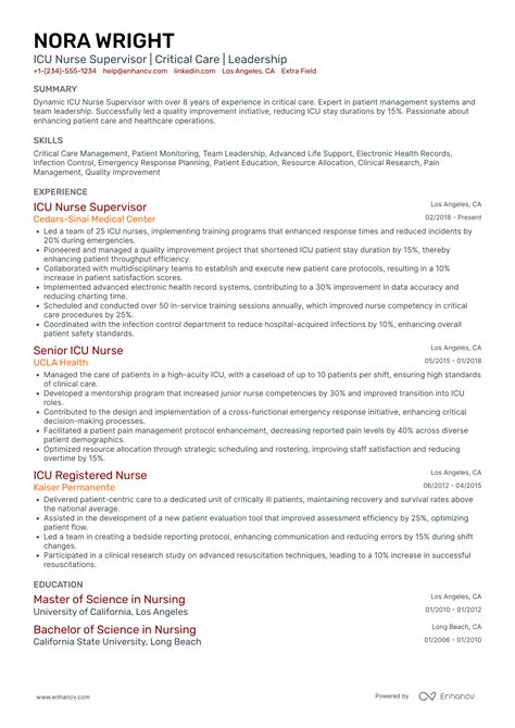 20 ICU Nurse Resume Examples & Guide for 2025