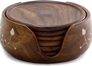 RK Handicraft Round Wood Coaster Set - Buy RK Handicraft Round Wood ...