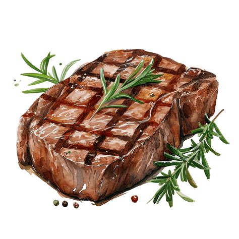 Watercolor Steak Clip Art, Watercolor, Food, Cuisine PNG Transparent ...