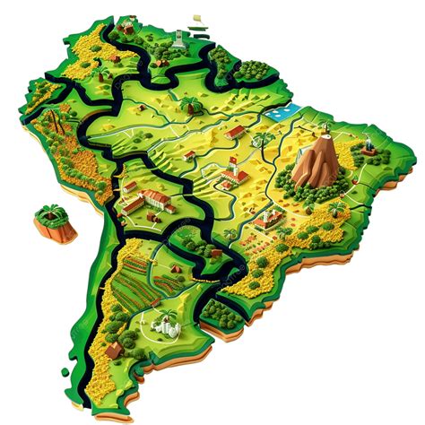 Cartoon Three Dimensional Map Of Brazil, Cartoon Illustration, Cartoon Pattern, Free Of Charge ...