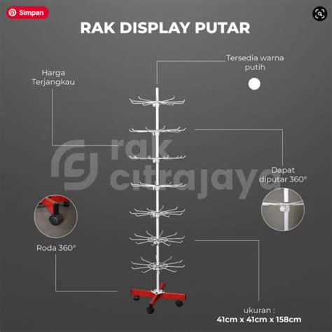 RAK DISPLAY AKSESORIS PUTAR GANTUNG 7 SUSUN WARNA PUTIH