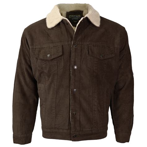 Men's Premium Classic Button Up Fur Lined Corduroy Sherpa Trucker ...