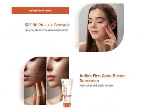 Sunhalt Gold Matte Sunscreen SPF 90 PA+++ 50gm – Dermatics.in