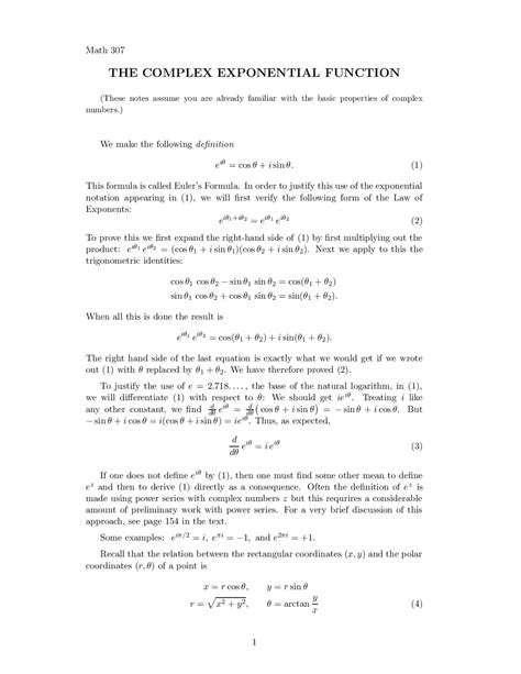 Image result for Complex Exponential Function Examples