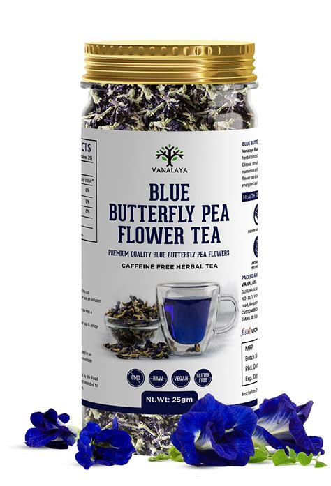 Vanalaya Organic Butterfly Pea Tea From Sun Dried Butterfly Pea Flowers ...