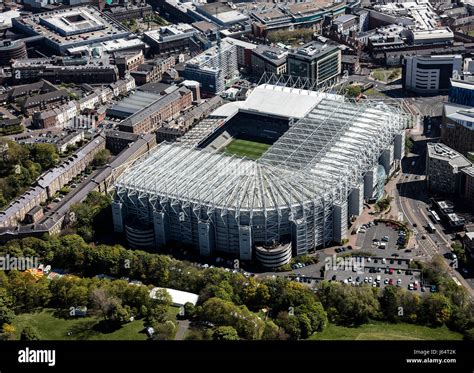 An aerial daytime view of St James' Park football stadium in Newcastle ...