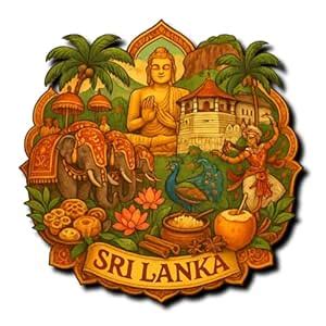 COMONOT Sri Lanka Design Decorative Wooden Fridge Magnet, HD Print, 7 ...