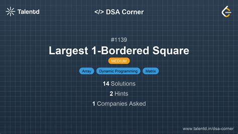 1139. Largest 1-Bordered Square Solution | FleetCode | FleetCode