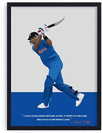 QUOTE - UNQUOTE ART Virat Kohli Poster Framed Sports Posters - Original ...