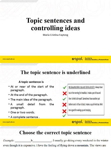 Image result for Topic Sentence with Controlling Idea