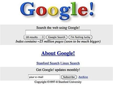 Así era Google en 1998