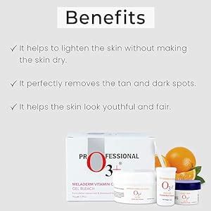 O3+ Meladerm Vitamin C Gel Bleach 96g for Skin Brightening Dull Skin ...