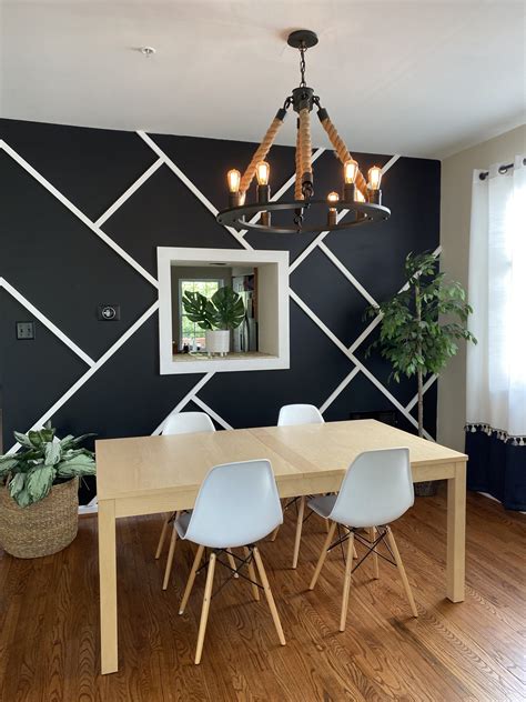 Black Dining Room Accent Wall