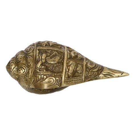 Brass Auspicious Lord Ganesha Shankh - eCraftIndia Online