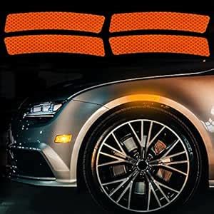Buylogy® (Orange) 4 Pcs Car Reflective Trim Side Marker Stickers ...