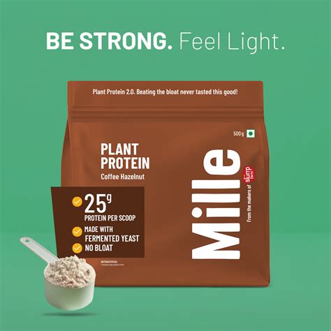 Mille Plant Protein | 25g/Scoop | Coffee Hazelnut | Fermented Yeast Pr ...