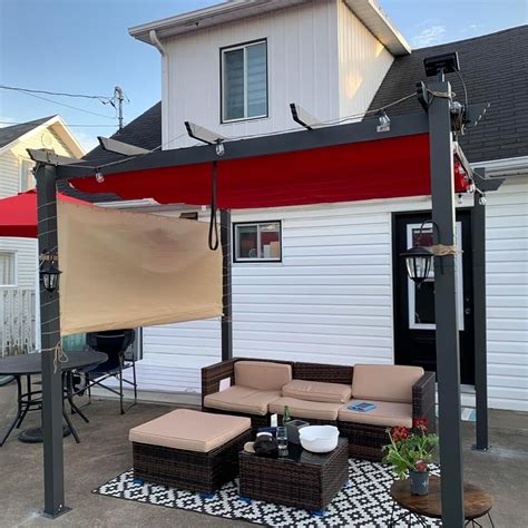 PURPLE LEAF Pergola 10' X 10' Outdoor Retractable Pergola with Sun ...