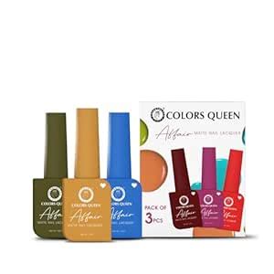Buy Colors Queen Affair Nail Polish Set of 3-42 Cameogreen, 48 Golden ...