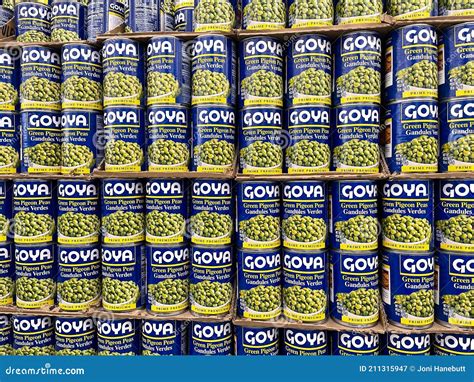 The Goya Canned Green Pigeon Peas Display at a Walmart Grocery Store in ...