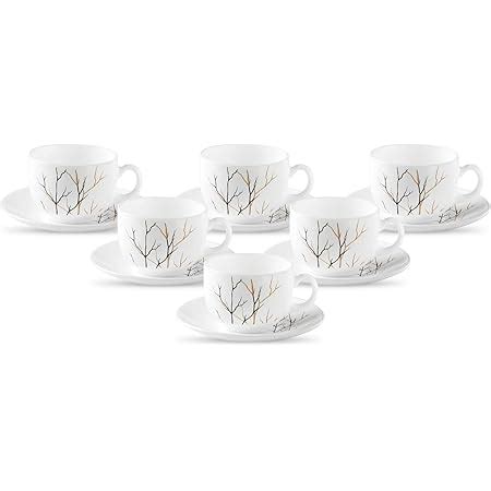 La Opala Diva, Opal Glass Cup & Saucer Set Tulip Regular 12 pcs ...