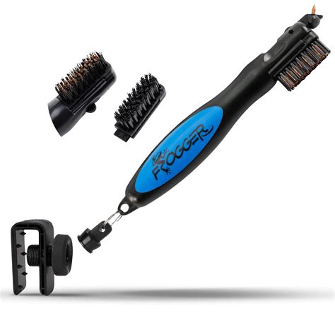Frogger Golf BrushPro Latch-It Dual-Bristle Club Brush Groove Cleaner B ...