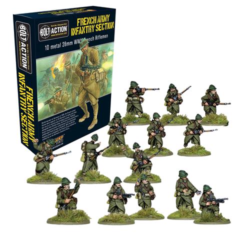 Buy Wargames Delivered Bolt Action Miniatures - French Army Infantry Section Set, World War 2 ...