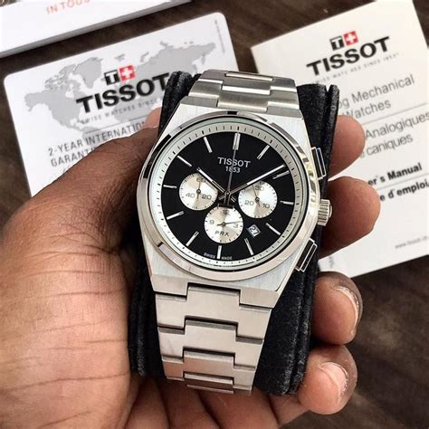 TISSOT PRX CHRONO PREMIUM STAINLESS STEEL BLACK DIAL – thewatchtime.shop