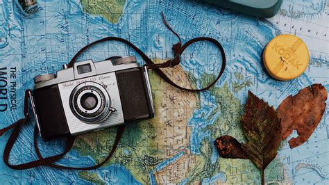 Download wallpaper 1920x1080 camera, map, passport, still life full hd ...