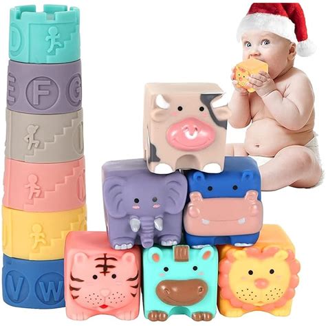 Buy Baby Blocks 12 PCS Soft Baby Building Block,Montessori Bath Toys ...