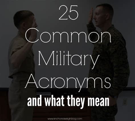 Military Mondays: Common Military Acronyms | Anchors Aweigh