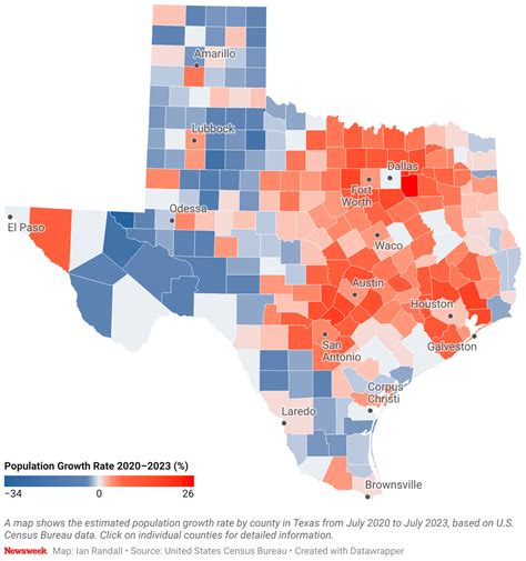 Texas Census Map Texas Population Map Answers