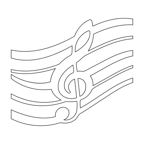 Musical key note one single line art drawing vector illustration ...