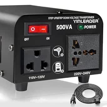 Yinleader 500W Voltage Transformer Power Converter(110V to 220V,220V to ...