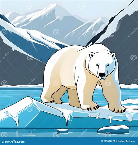 Polar bear, AI-generated stock illustration. Illustration of heavy - 295837273