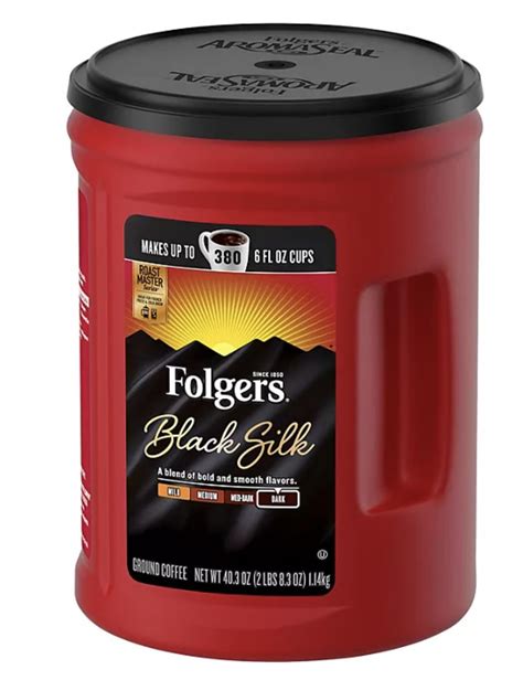 Presca Folger Black Silk Ground Coffee (40.3 oz.) - (2 Pack), Black ...