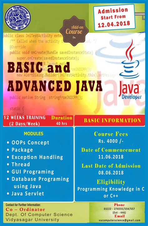 Basic and Advanced Java
