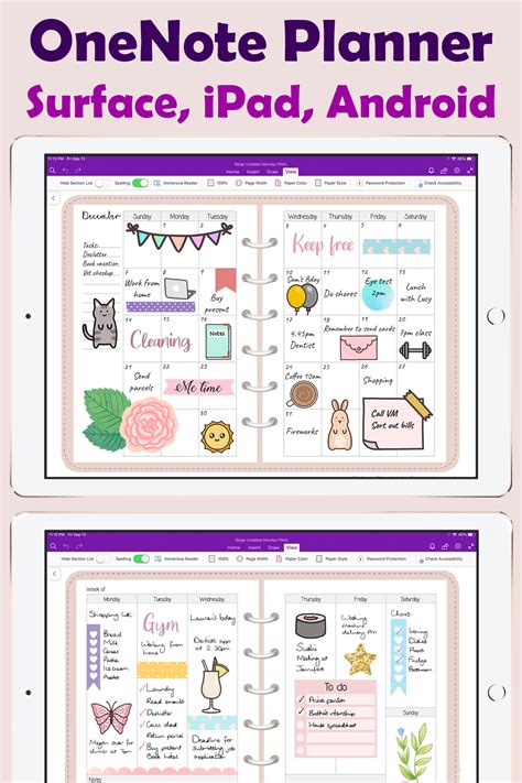 OneNote Planner Template Free 的图像结果