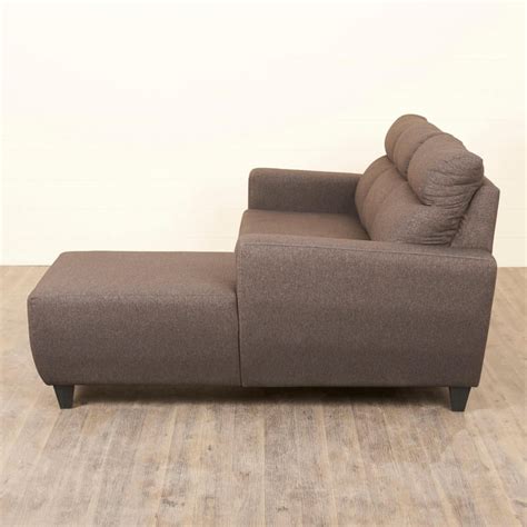 Buy Helios Emily Fabric 2-Seater Right Corner Sofa with Chaise - Brown ...