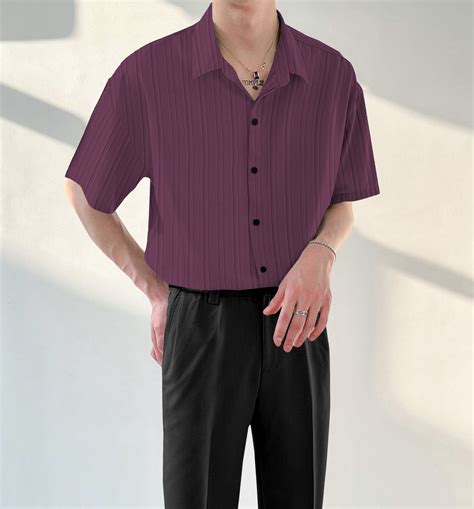 Wine colour lining structured shirt – Fashion Flair